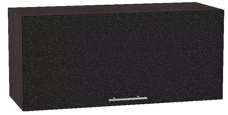 Шкаф верхний горизонтальный глубокий Валерия-М 800 Черный металлик/Венге