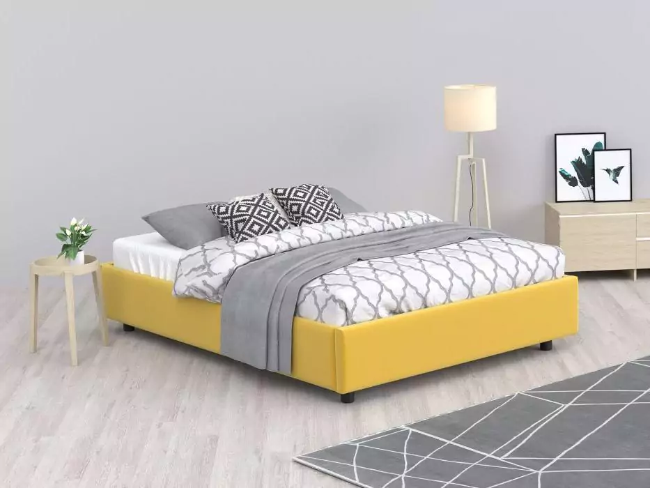 Мягкая кровать SleepBox 140х200 без изголовья дизайн 3