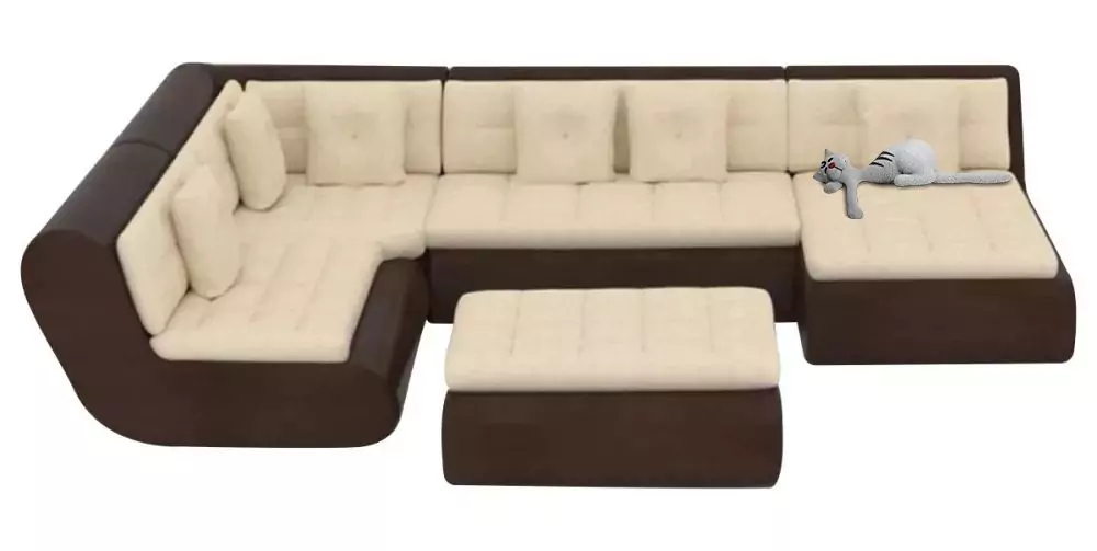 Модульный диван Кормакоф с пуфом дизайн 6