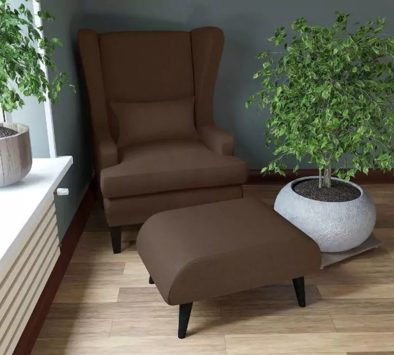 Комплект мягкой мебели Оскрон (кресло и пуф) дизайн 1