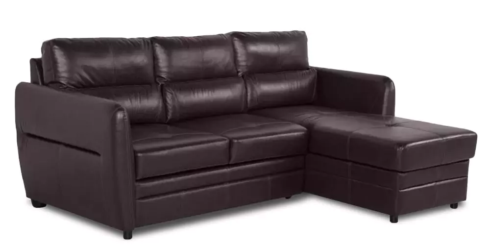Кожаный угловой диван Милан с канапе дизайн 3
