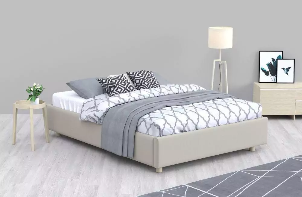 Мягкая кровать SleepBox 140х200 без изголовья дизайн 1