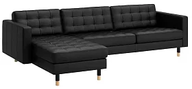 Кожаный угловой диван Морабо (Morabo) с оттоманкой дизайн 1