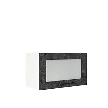 Шкаф верхний горизонтальный со стеклом ШВГС 600 Нувель (бетон черный) 