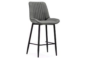 Барный стул Седа велюр темно-серый / черный 