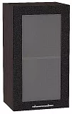 Шкаф верхний с 1-ой остекленной дверцей Валерия-М 720х400 Черный металлик/Венге