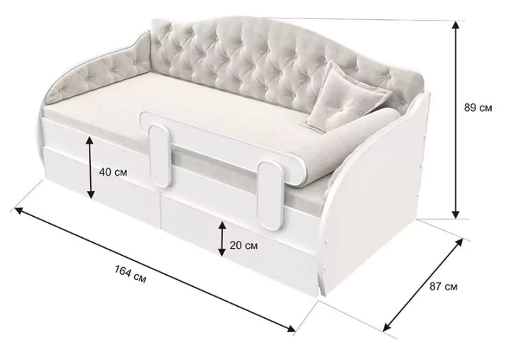 Кровать-тахта Вэлли с мягкими боковинами дизайн 11 3