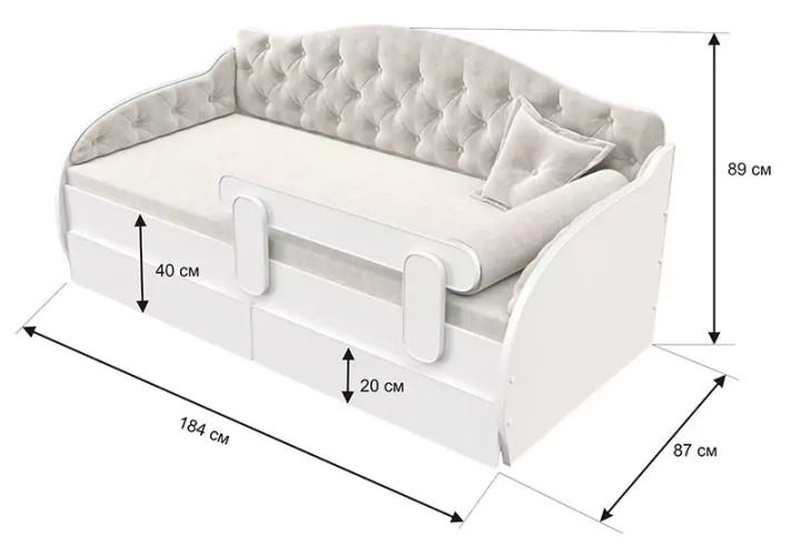 Кровать-тахта Вэлли с мягкими боковинами дизайн 4 3