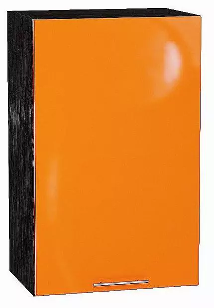 Шкаф верхний с 1-ой дверцей Валерия-М 720х450 Оранжевый глянец/Венге