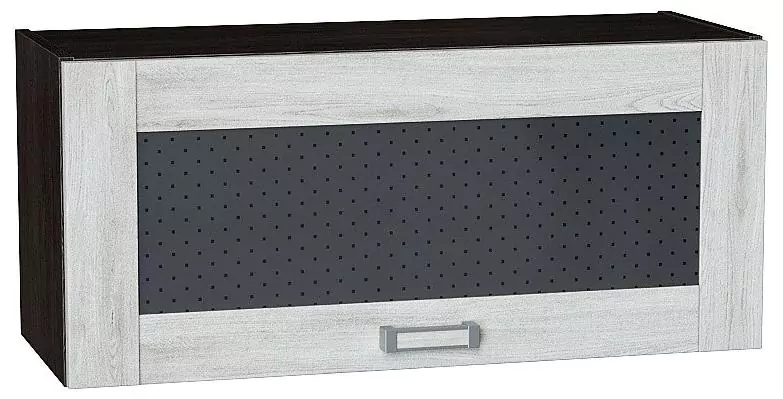 Шкаф верхний горизонтальный остекленный Лофт 800 Nordic Oak/Венге
