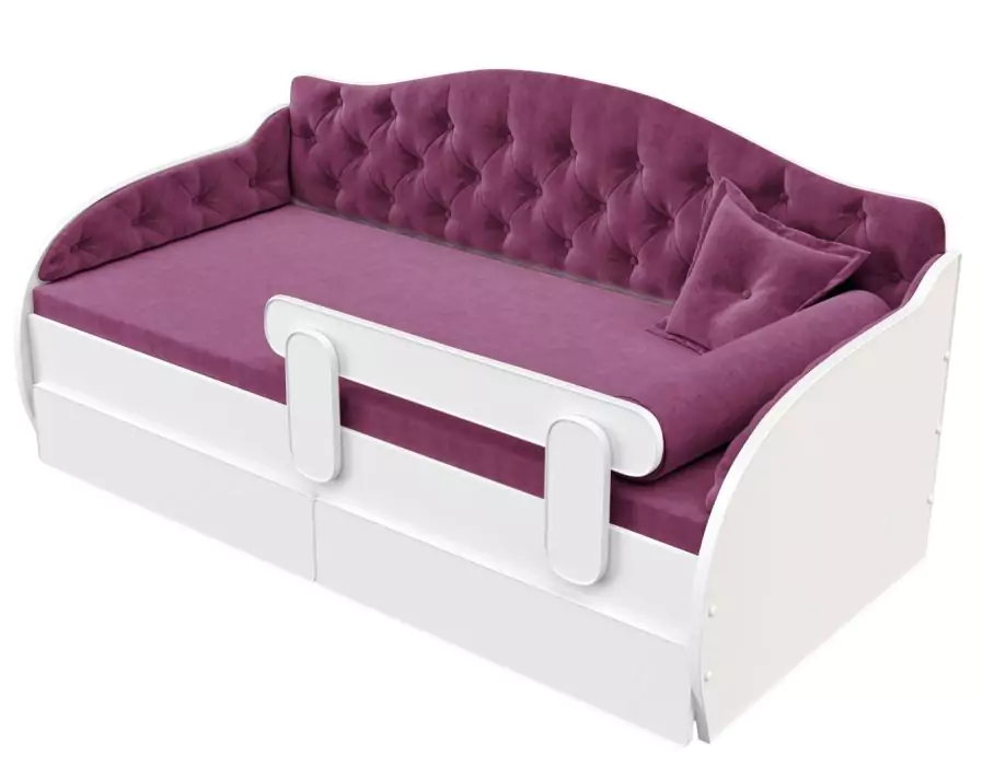 Кровать-тахта Вэлли с мягкими боковинами дизайн 3