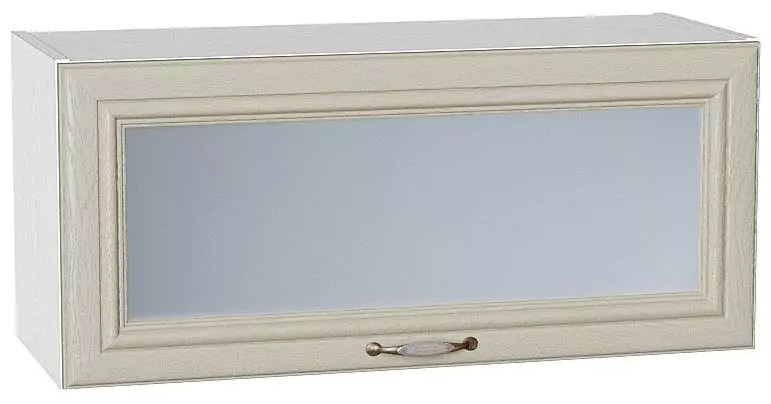 Шкаф верхний горизонтальный остекленный Шале 800 Ivory/Белый