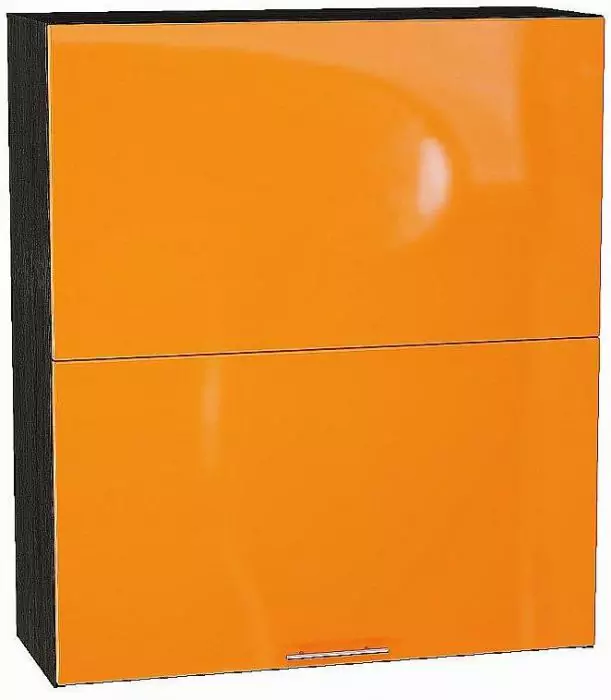 Шкаф верхний горизонтальный Валерия-М с подъемным механизмом 920х800 Оранжевый глянец/Венге