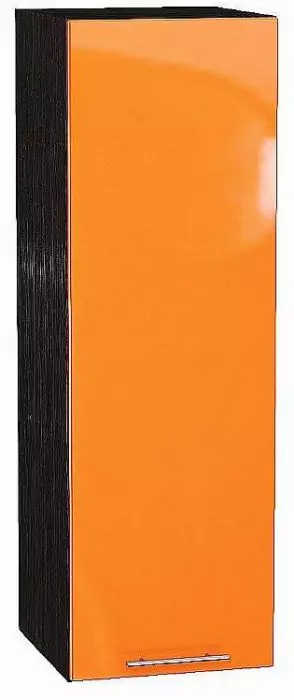 Шкаф верхний с 1-ой дверцей Валерия-М 920х300 Оранжевый глянец/Венге