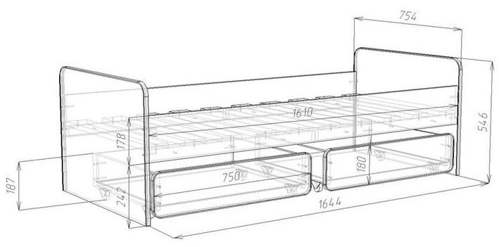 Детская кровать Легенда 27.1, Белый