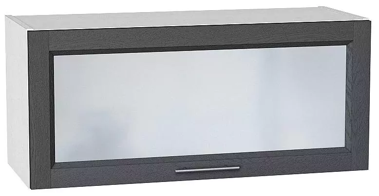 Шкаф верхний горизонтальный остекленный Сканди 800 Graphite Softwood/Белый