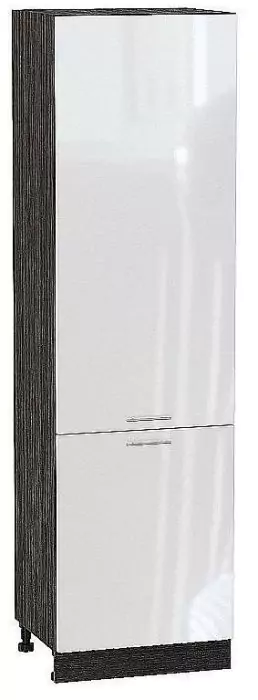 Шкаф пенал с 2-мя дверцами Валерия-М 600х2140 Белый металлик/Венге