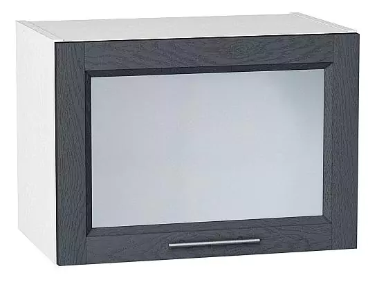 Шкаф верхний горизонтальный остекленный Сканди 500 Graphite Softwood/Белый