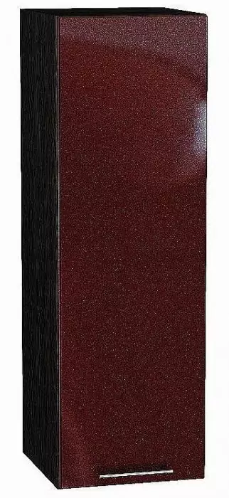 Шкаф верхний с 1-ой дверцей Валерия-М 920х300 Гранатовый металлик/Венге