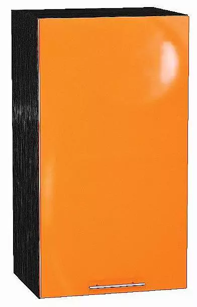 Шкаф верхний с 1-ой дверцей Валерия-М 720х400 Оранжевый глянец/Венге