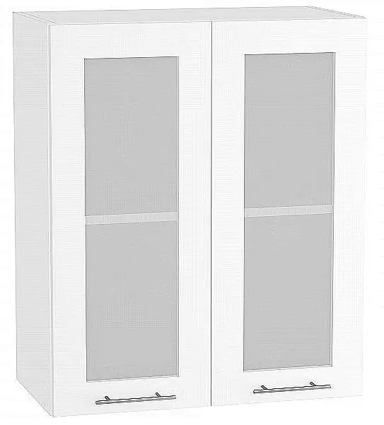 Шкаф верхний с 2-мя дверцами остекленными Валерия-М 920х600 Белый глянец/Белый