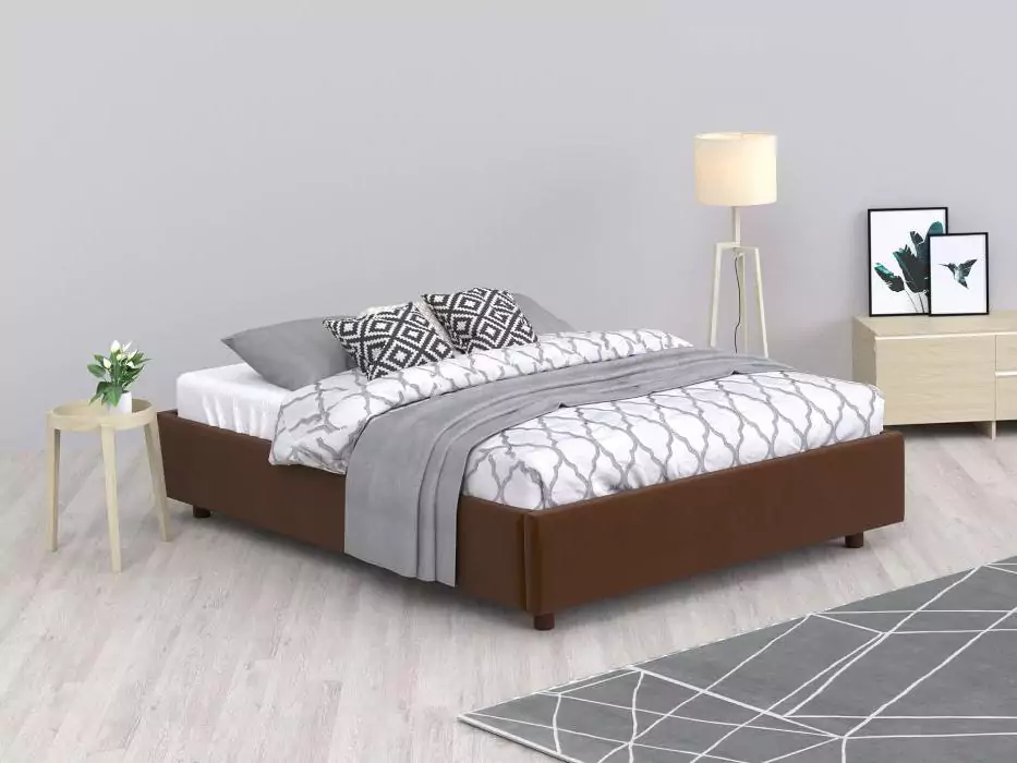 Мягкая кровать SleepBox 160х200 без изголовья дизайн 7