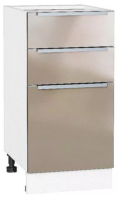 Шкаф нижний с 3-мя ящиками Фьюжн 400 Галлант/Белый