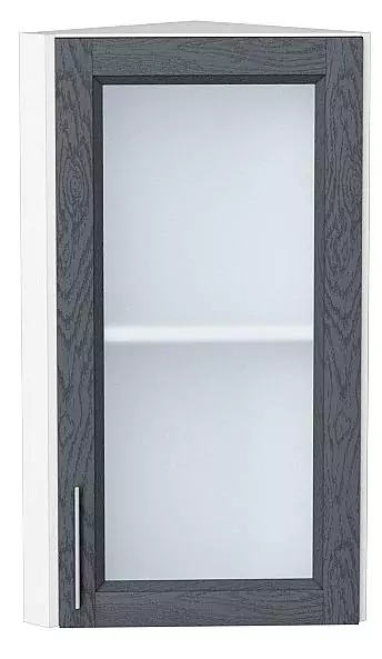 Шкаф верхний торцевой остекленный Сканди 720 Graphite Softwood/Белый