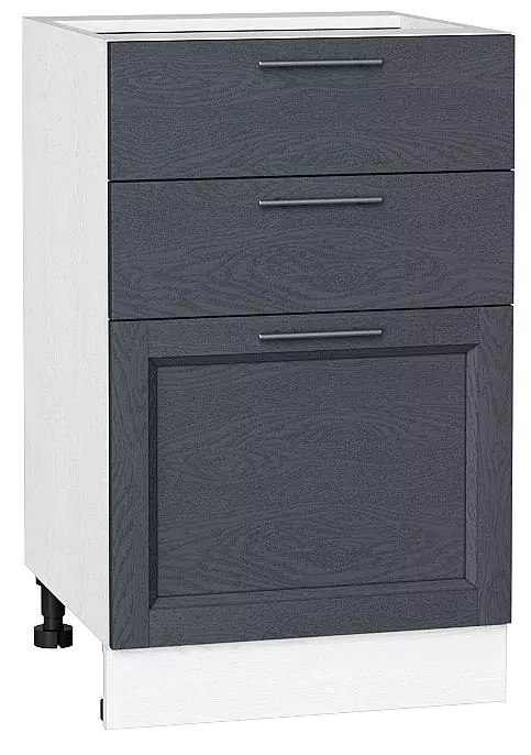 Шкаф нижний с 3-мя ящиками Сканди 500 Graphite Softwood/Белый