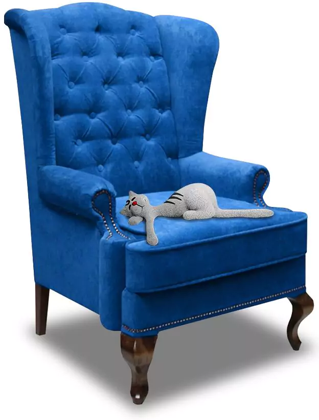 Кресло Каминное с ушами 6, Синий {21933} – купить в Москве за 49990 руб винтернет-магазине Divano.ru