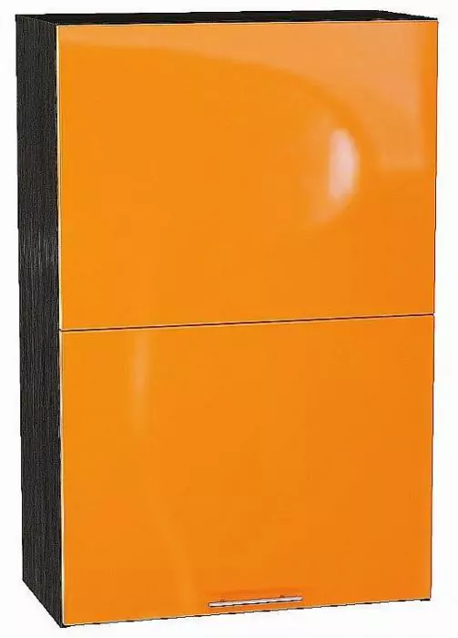 Шкаф верхний горизонтальный Валерия-М с подъемным механизмом 920х600 Оранжевый глянец/Венге