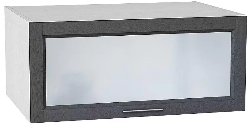 Шкаф верхний горизонтальный остекленный с увеличенной глубиной Сканди 800 Graphite Softwood/Белый