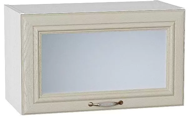 Шкаф верхний горизонтальный остекленный Шале 600 Ivory/Белый