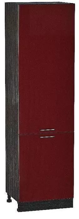 Шкаф пенал с 2-мя дверцами Валерия-М 600х2140 Гранатовый металлик/Венге