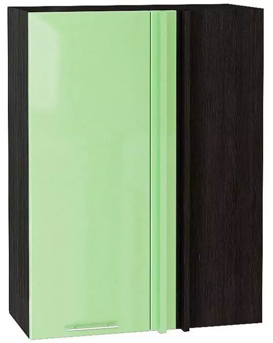 Шкаф верхний прямой угловой Валерия-М 920 Салатовый глянец/Венге