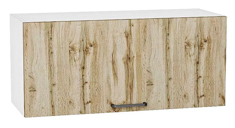 Шкаф верхний горизонтальный Флэт 800 Wotan Oak 2S/Белый