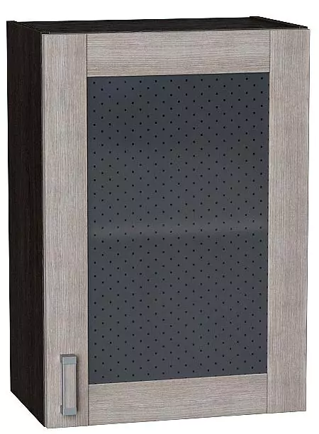 Шкаф верхний с 1-ой остекленной дверцей Лофт 920х500 Cappuccino Veralinga/Венге