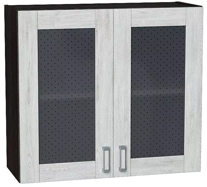 Шкаф верхний с 2-мя остекленными дверцами Лофт 720х800 Nordic Oak/Венге
