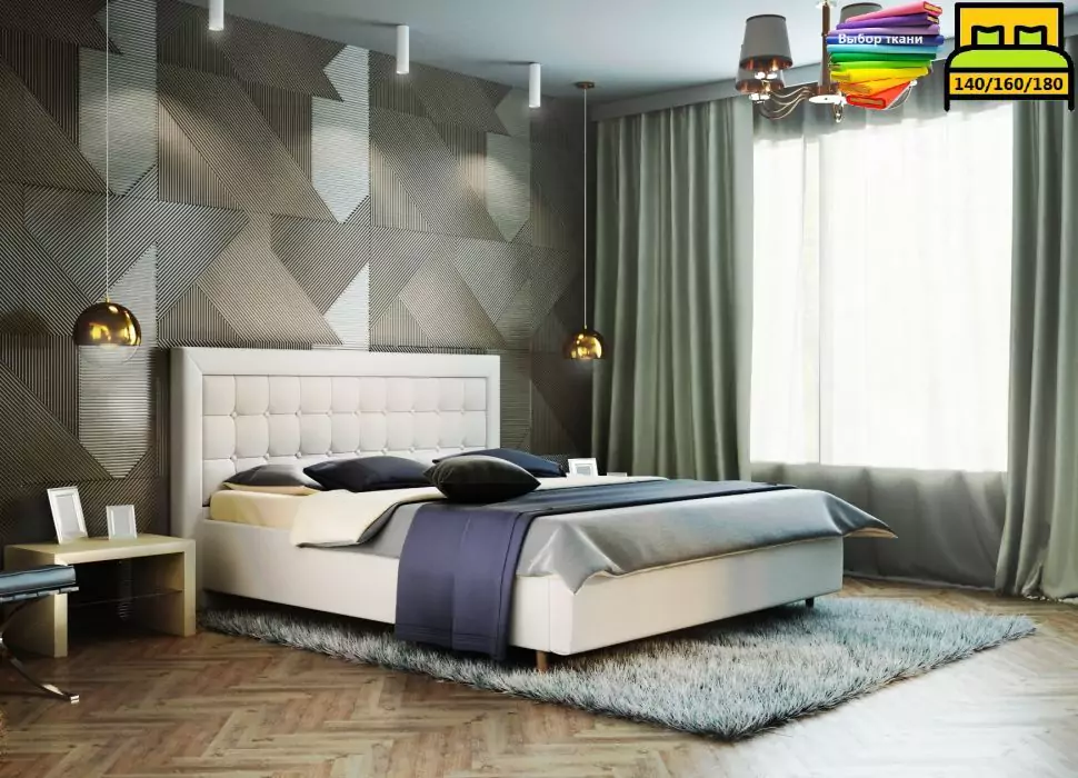 Кровать двуспальная Афина с подъемным механизмом дизайн 17