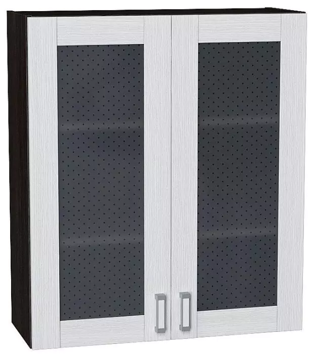 Шкаф верхний с 2-мя остекленными дверцами Лофт 920х800 Snow Veralinga/Венге