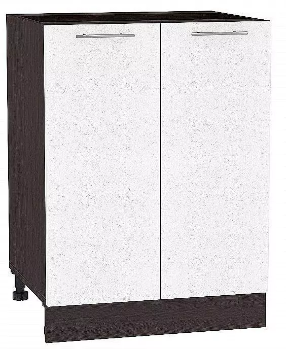Шкаф нижний с 2-мя дверцами Валерия-М 600 Белый металлик/Венге