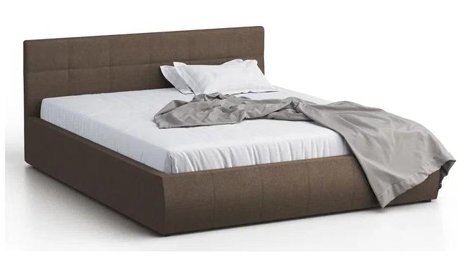 Кровать двуспальная Лофт 160 с ПМ рогожка коричневая