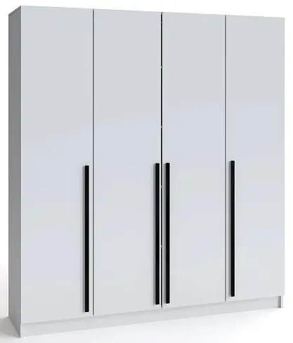 Шкаф распашной Бастион 4-дверный 2.0 м, белый древесный