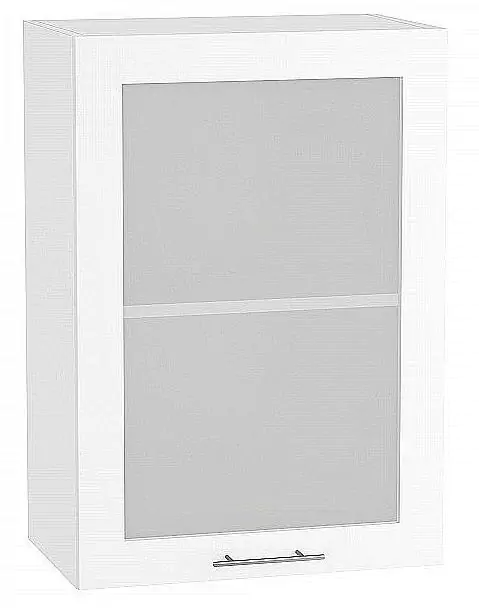 Шкаф верхний с 1-ой остекленной дверцей Валерия-М 720х500 Белый глянец/Белый