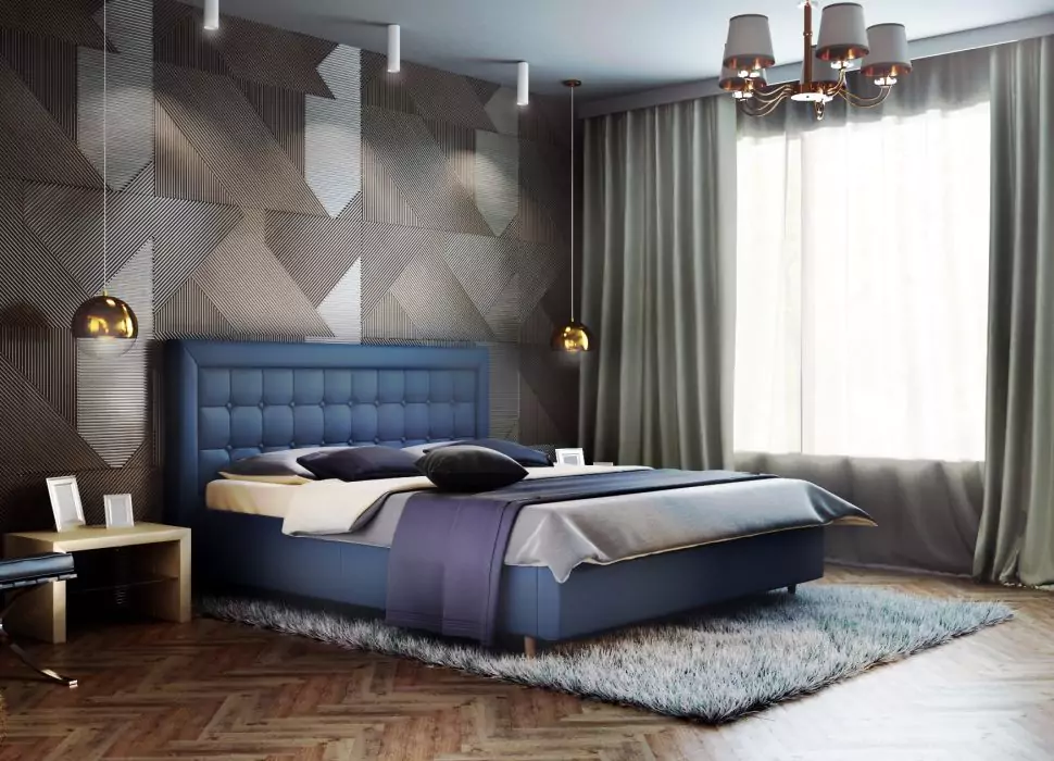 Кровать двуспальная Афина с подъемным механизмом дизайн 14