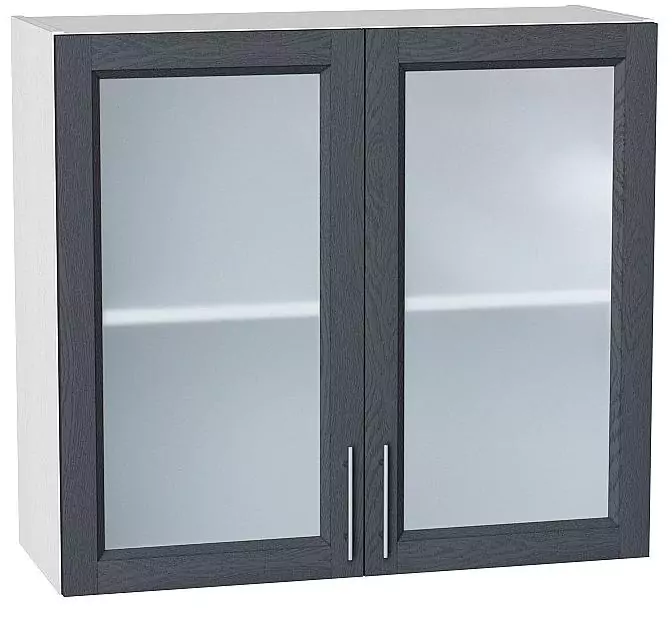 Шкаф верхний с 2-мя остекленными дверцами Сканди 720х800 Graphite Softwood/Белый