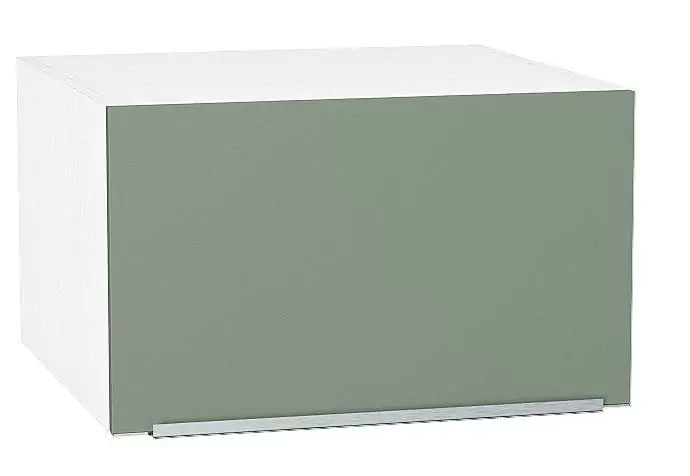 Шкаф верхний горизонтальный глубокий Фьюжн 600 Silky Mint/Белый