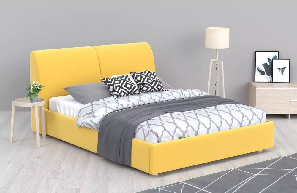 Мягкая кровать Бекка 140х200 дизайн 1
