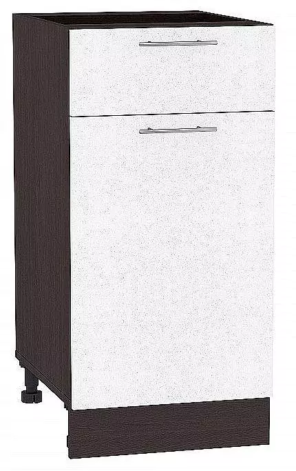 Шкаф нижний с 1-ой дверцей и ящиком Валерия-М 400 Белый металлик/Венге