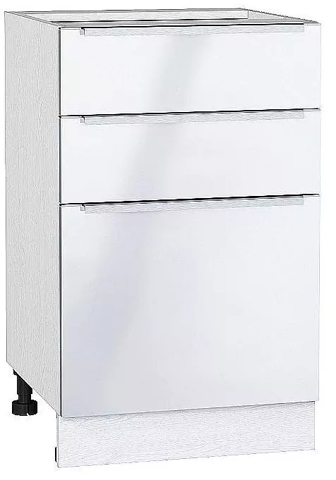 Шкаф нижний с 3-мя ящиками Фьюжн 500 Angel/Белый